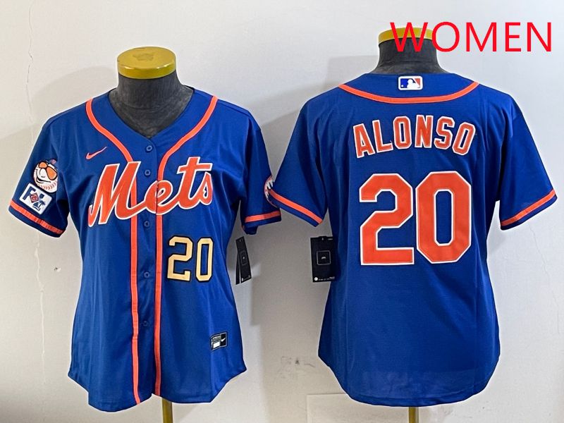 Women New York Mets #20 Alonso Blue Game Fashion 2025 Nike MLB Jersey style 3->women mlb jersey->Women Jersey
